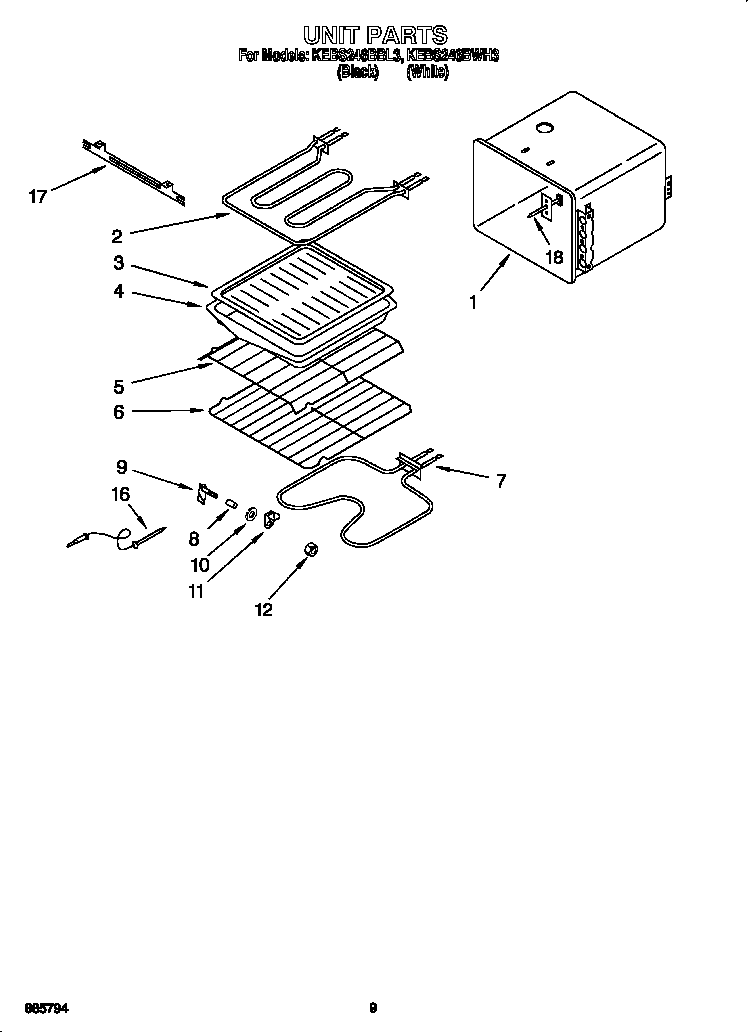 KitchenAid KEBS246BWH3 unit diagram