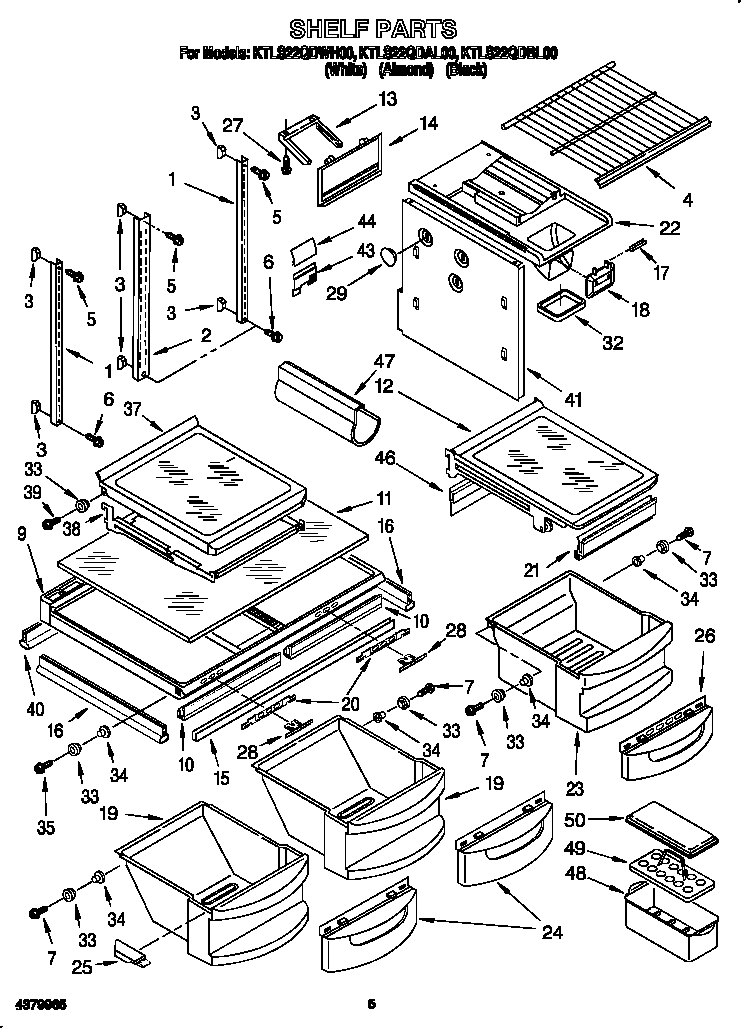 KitchenAid KTLS22QDWH00 shelf diagram