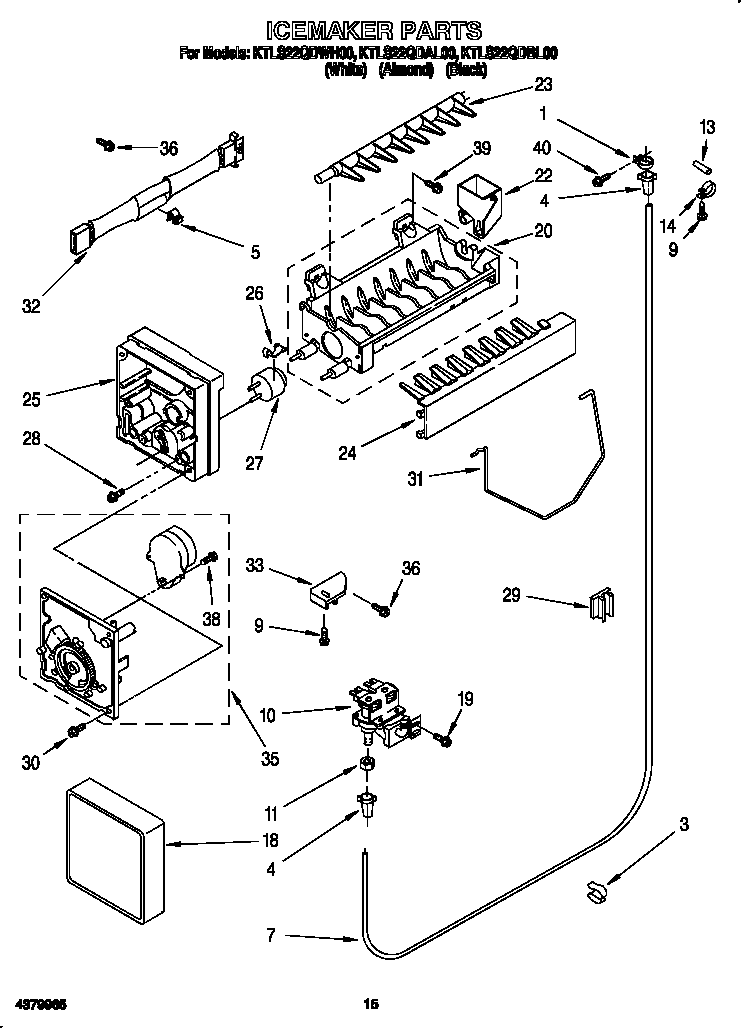 KitchenAid KTLS22QDWH00 icemaker diagram