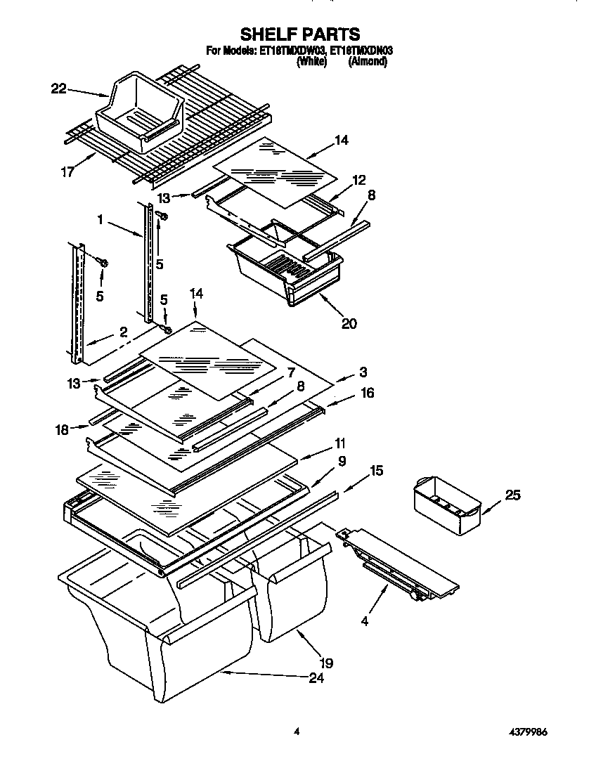 Whirlpool ET18TMXDN03 shelf diagram