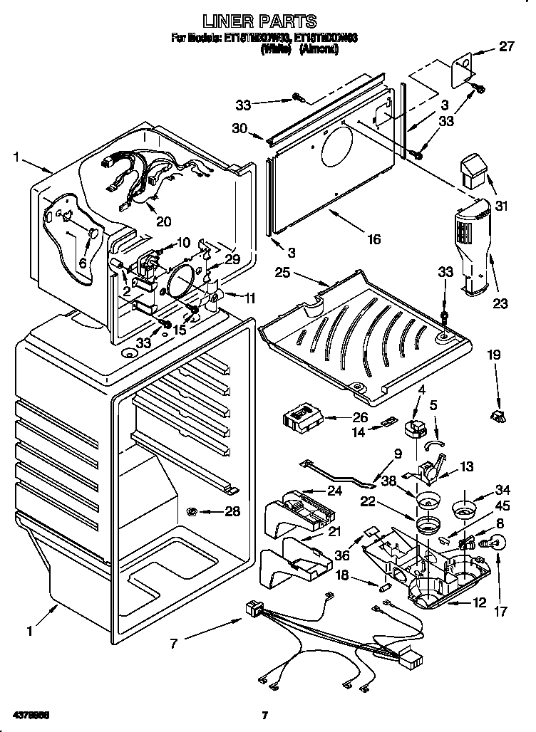 Whirlpool ET18TMXDN03 liner diagram