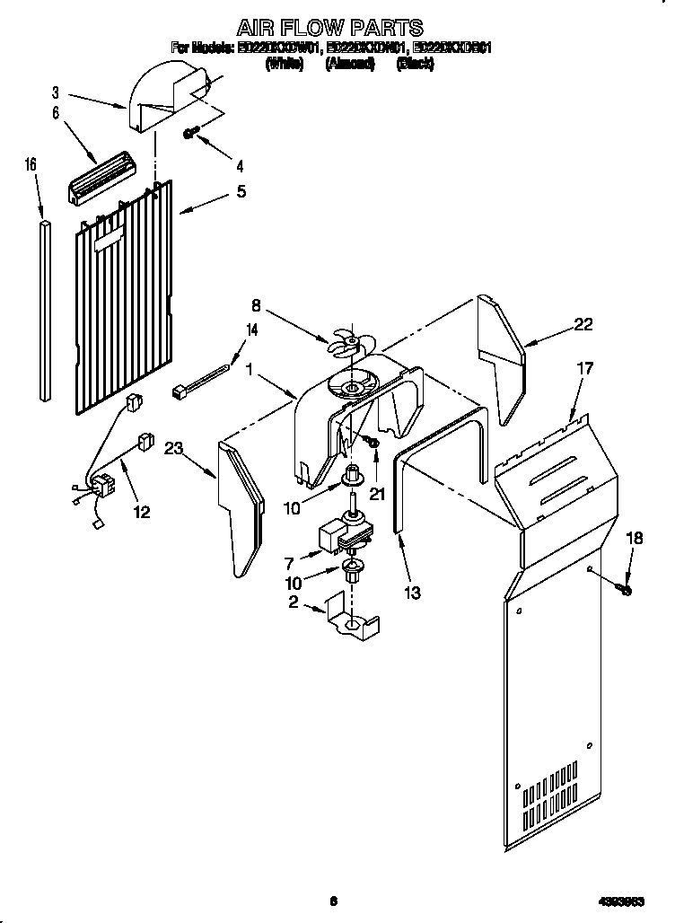 Whirlpool ED22DKXDW01 air flow diagram