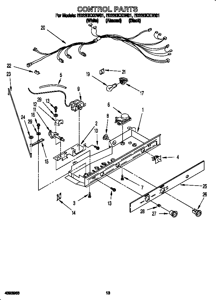 Whirlpool ED22DKXDW01 control diagram