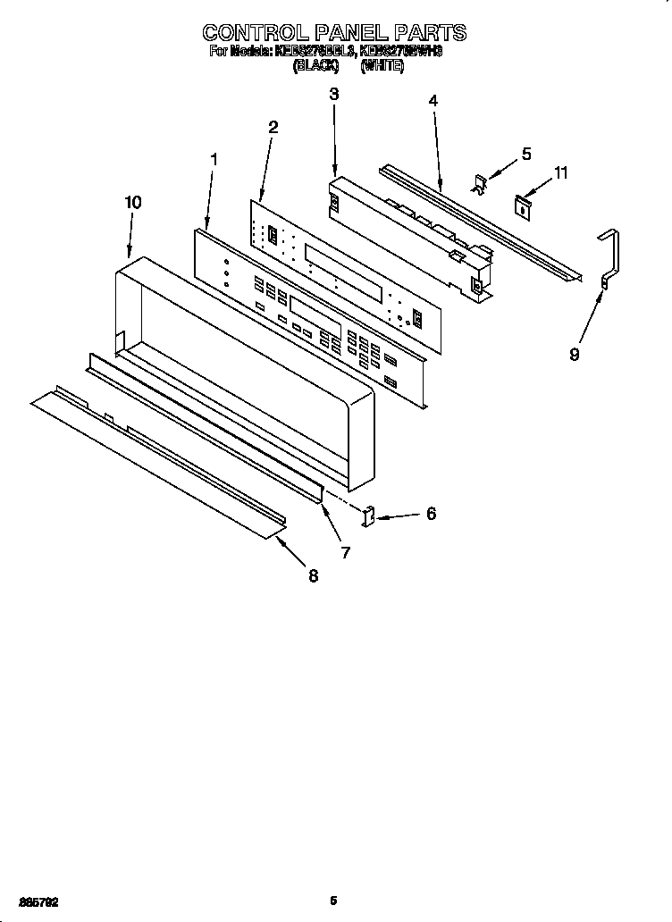 KitchenAid KEBS276BBL3 control panel diagram