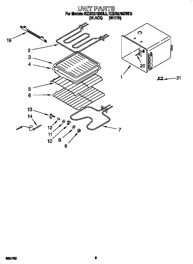 KitchenAid KEBS276BBL3 unit diagram
