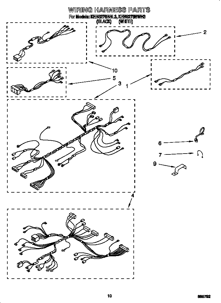 KitchenAid KEBS276BBL3 wiring harness diagram