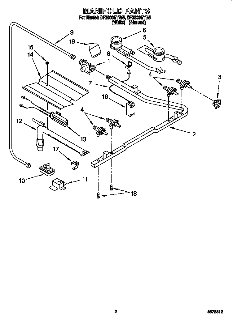 Whirlpool SF3000EYN5 manifold diagram