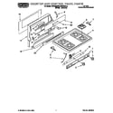 Roper FGP335BL4 cooktop and control panel diagram