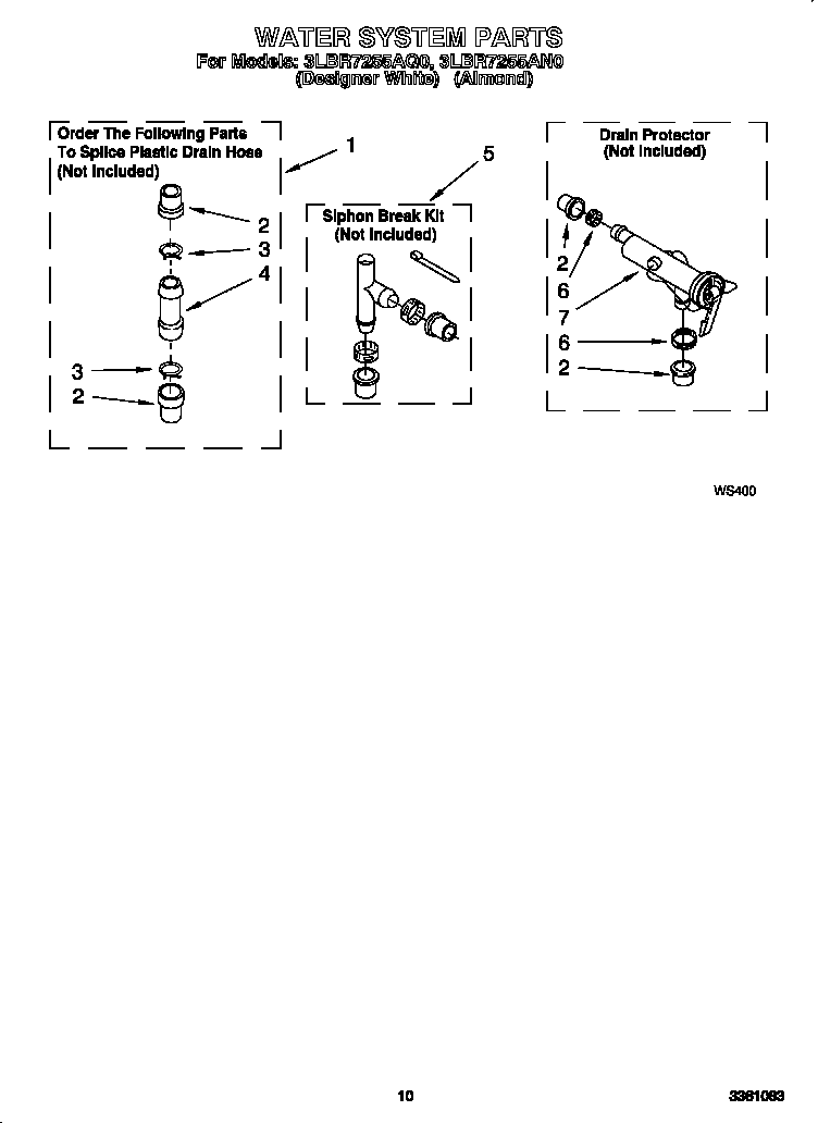 Whirlpool 3LBR7255AN0 water system diagram