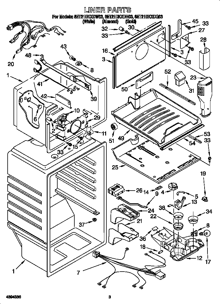 Whirlpool 8ET21DKXDN03 liner diagram