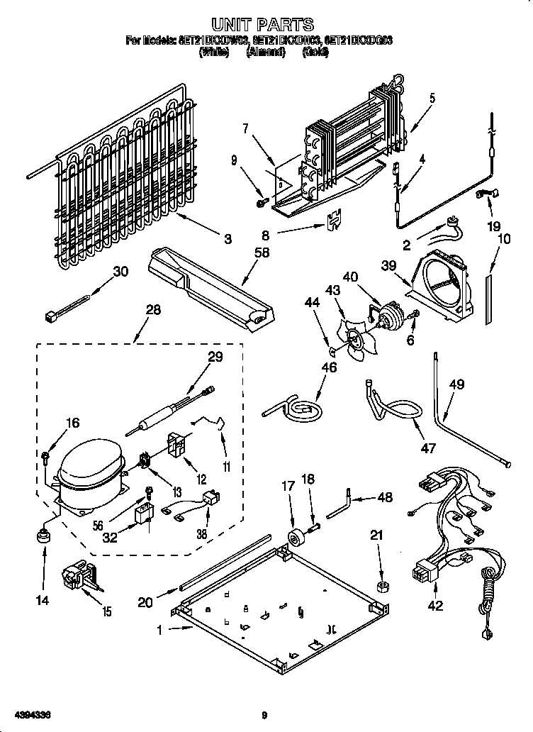 Whirlpool 8ET21DKXDN03 unit diagram