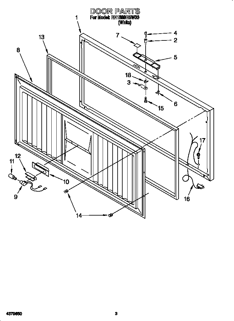 Roper RH1599RBW00 door diagram