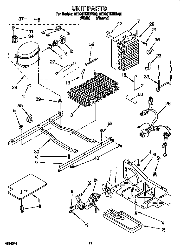 Whirlpool 8ED20TKXDW00 unit diagram
