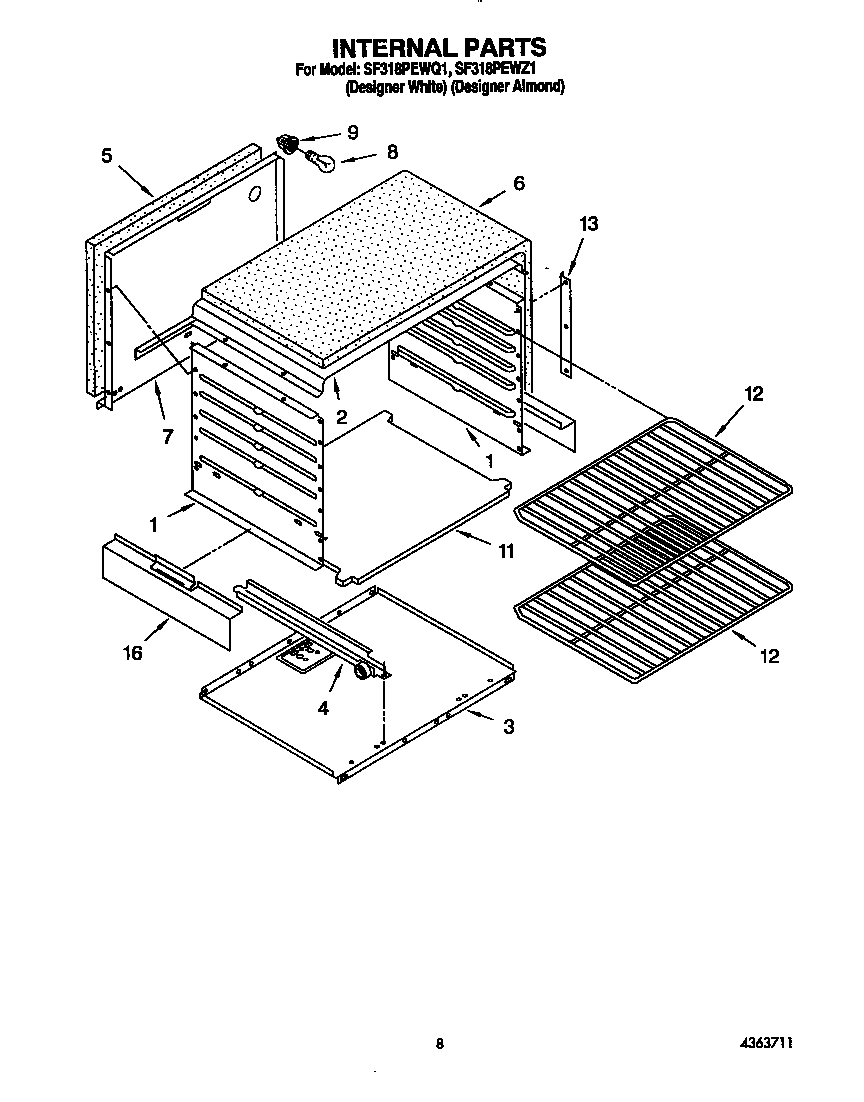 Whirlpool SF318PEWQ1 internal diagram
