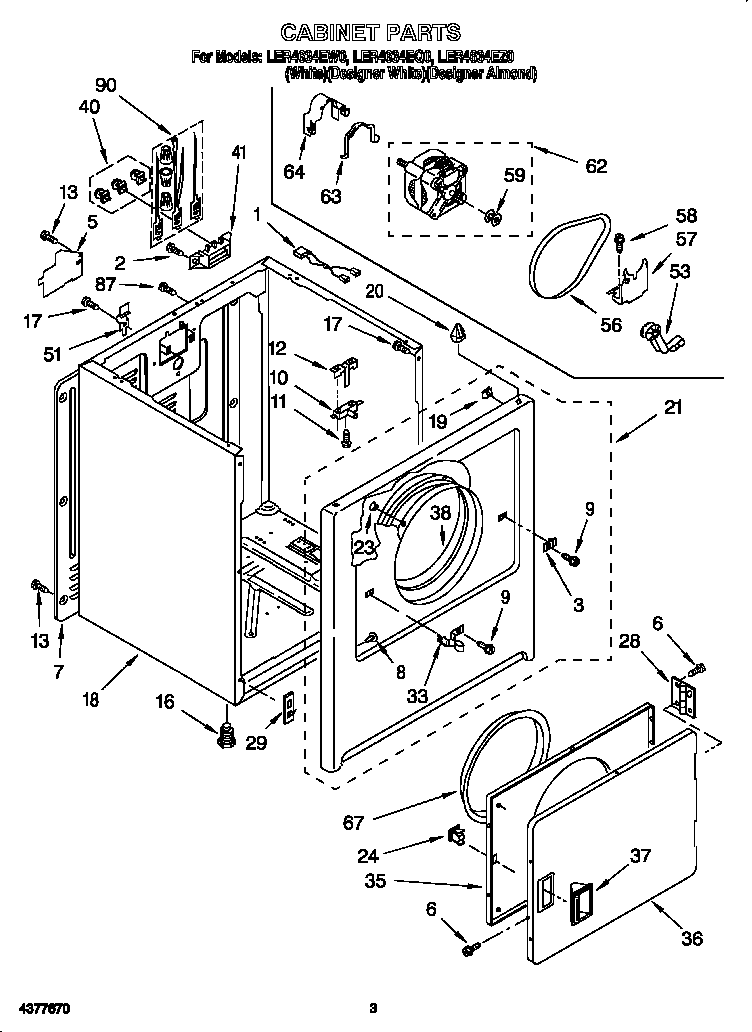 Whirlpool LER4634EQ0 cabinet diagram