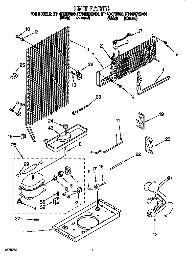 Roper RT14DKXDN00 unit diagram