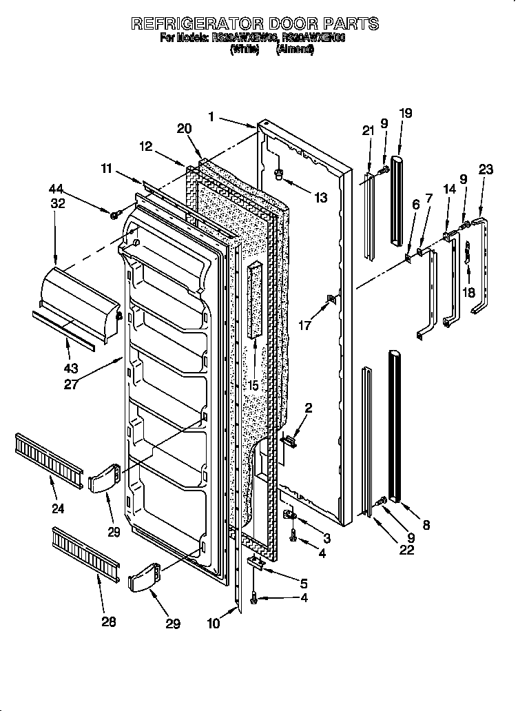 Roper RS20AWXEN00 refrigerator diagram