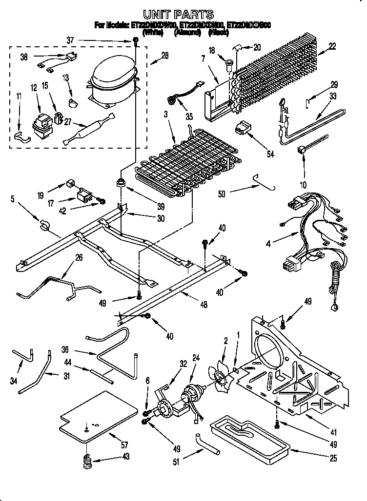 Whirlpool ET22DMXDW00 unit diagram