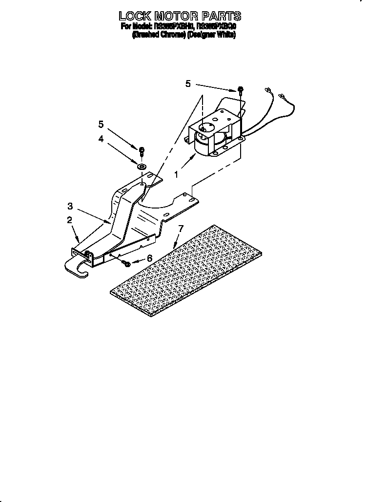Whirlpool RS385PXBH0 lock motor diagram