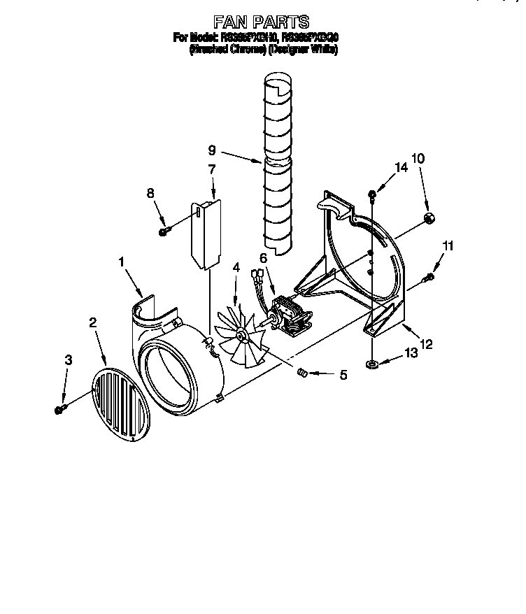Whirlpool RS385PXBH0 fan diagram