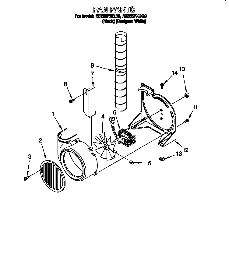 Whirlpool RS386PXBQ0 fan diagram