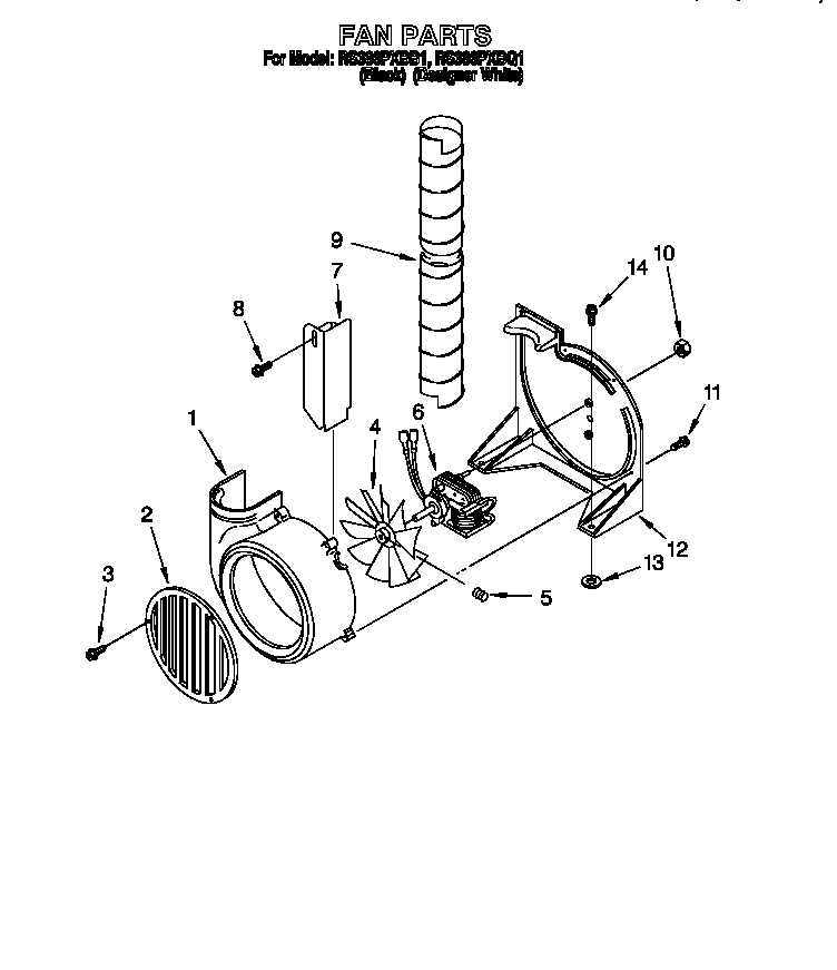 Whirlpool RS386PXBQ1 fan diagram