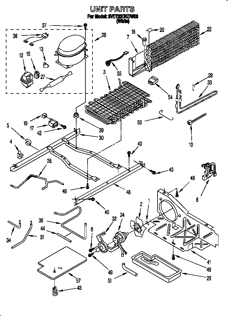 Whirlpool 3VET23DKDW00 unit diagram