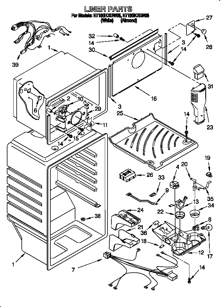 Whirlpool ET18GKXDN05 liner diagram