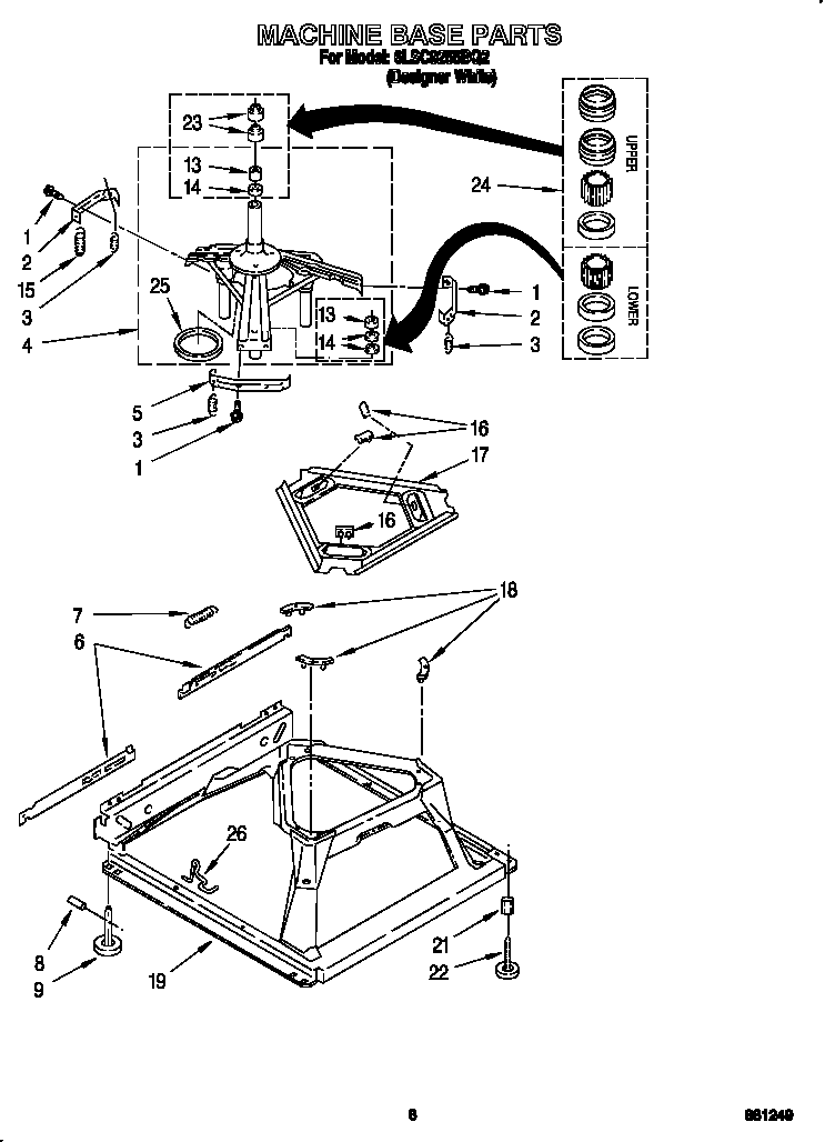 Whirlpool 6LSC9255BQ2 machine base diagram