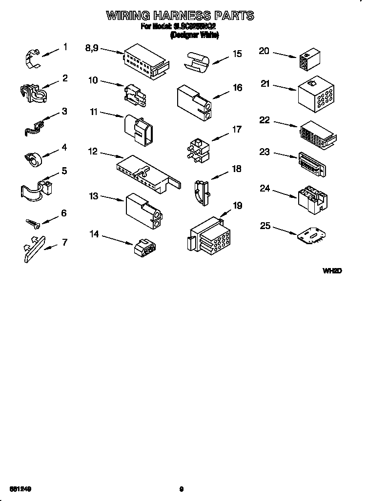 Whirlpool 6LSC9255BQ2 wiring harness diagram