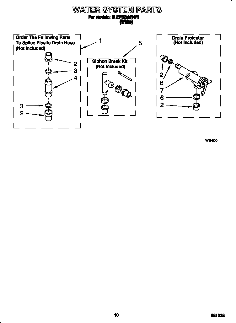 Whirlpool 3LSP8255BW1 water system diagram