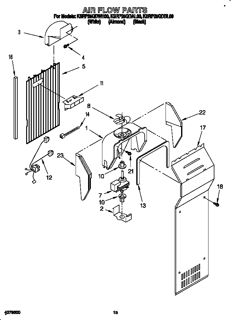 KitchenAid KSRP25QDWH00 air flow diagram