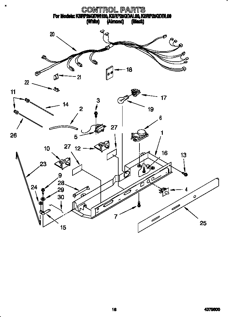 KitchenAid KSRP25QDWH00 control diagram