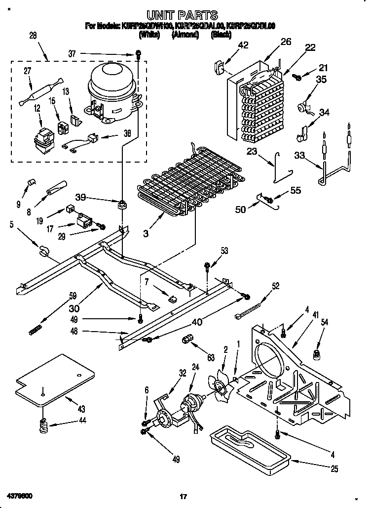 KitchenAid KSRP25QDWH00 unit diagram