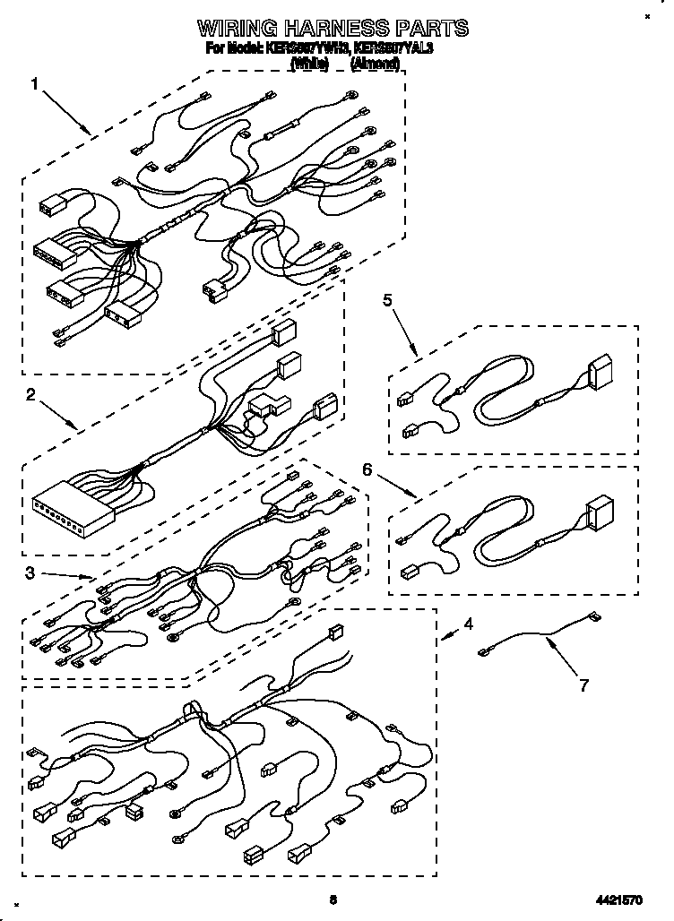 KitchenAid KERS507YWH3 wiring harness diagram