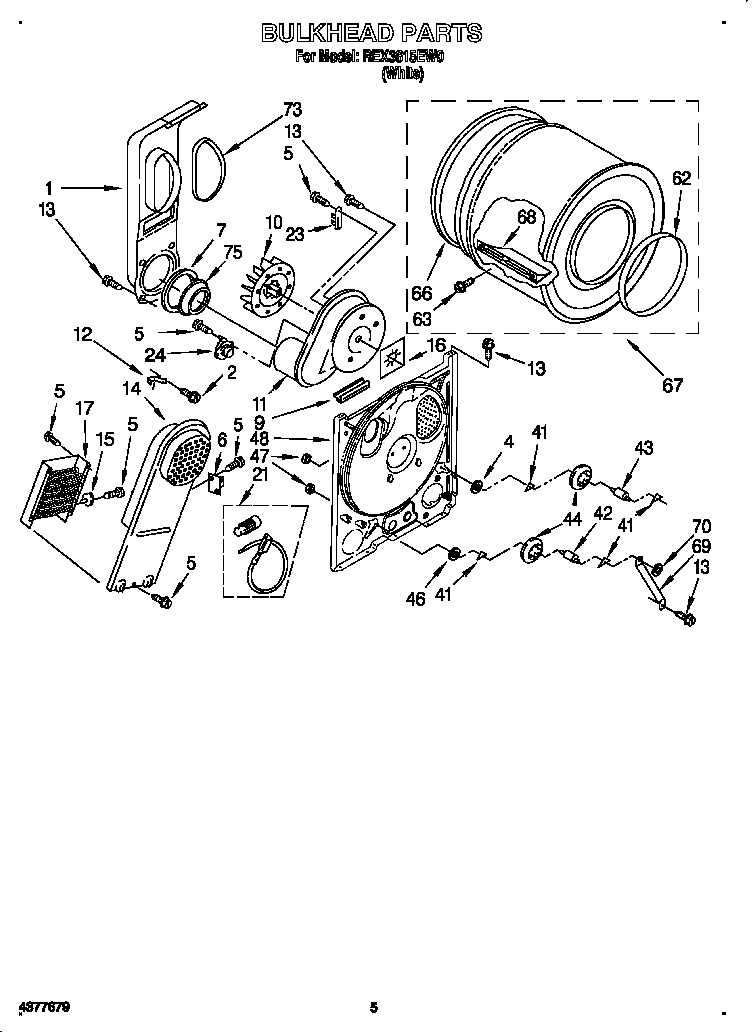 Roper REX3615EW0 bulkhead diagram