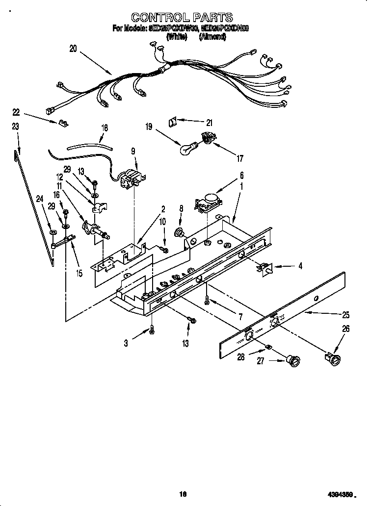 Whirlpool 8ED25PQXDN00 control diagram