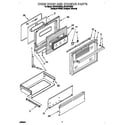 Whirlpool SF370PEWQ0 oven door and drawer diagram