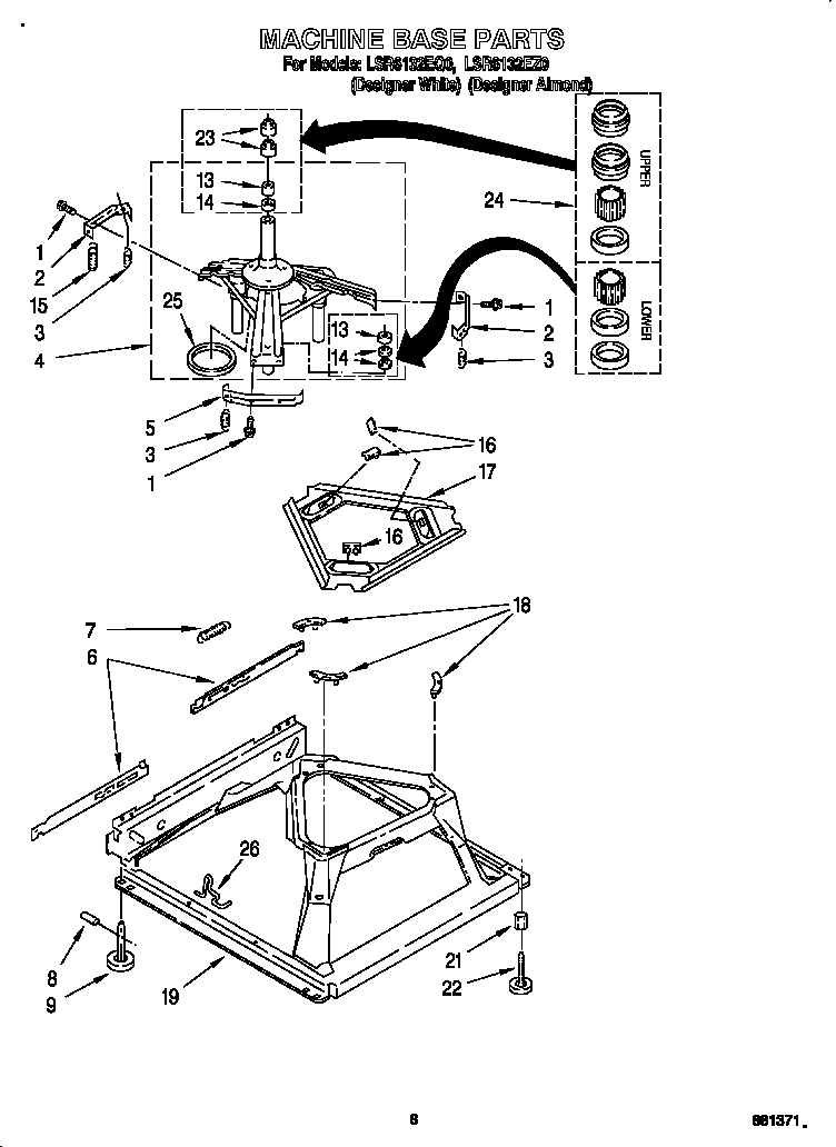 Whirlpool LSR6132EZ0 machine base diagram