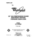 Whirlpool SF316PERW0 front cover diagram