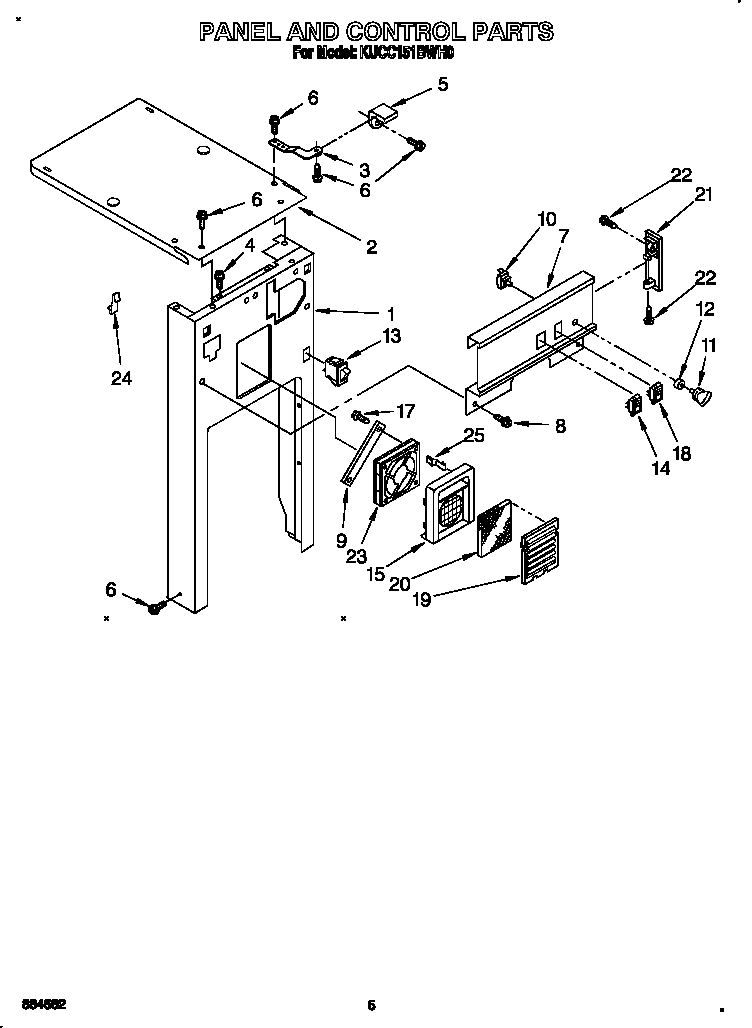 KitchenAid KUCC151BWH0 panel and control diagram