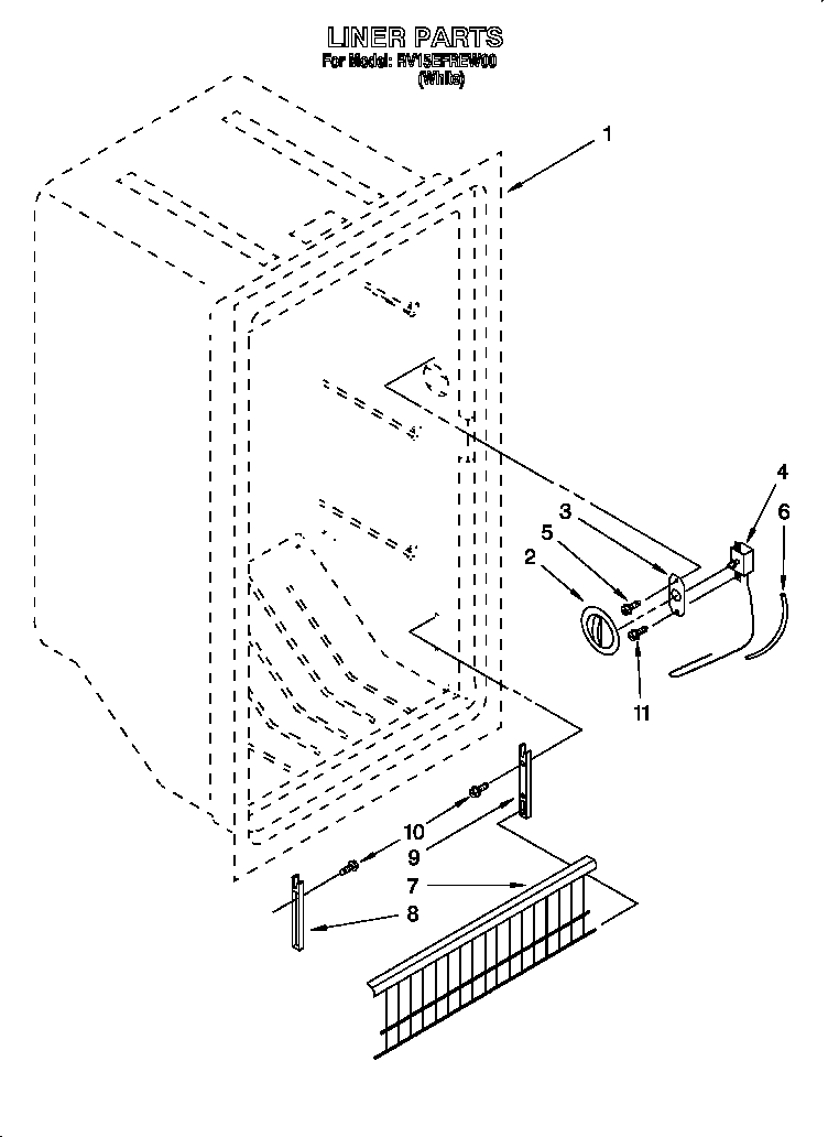 Roper RV15EFREW00 liner diagram