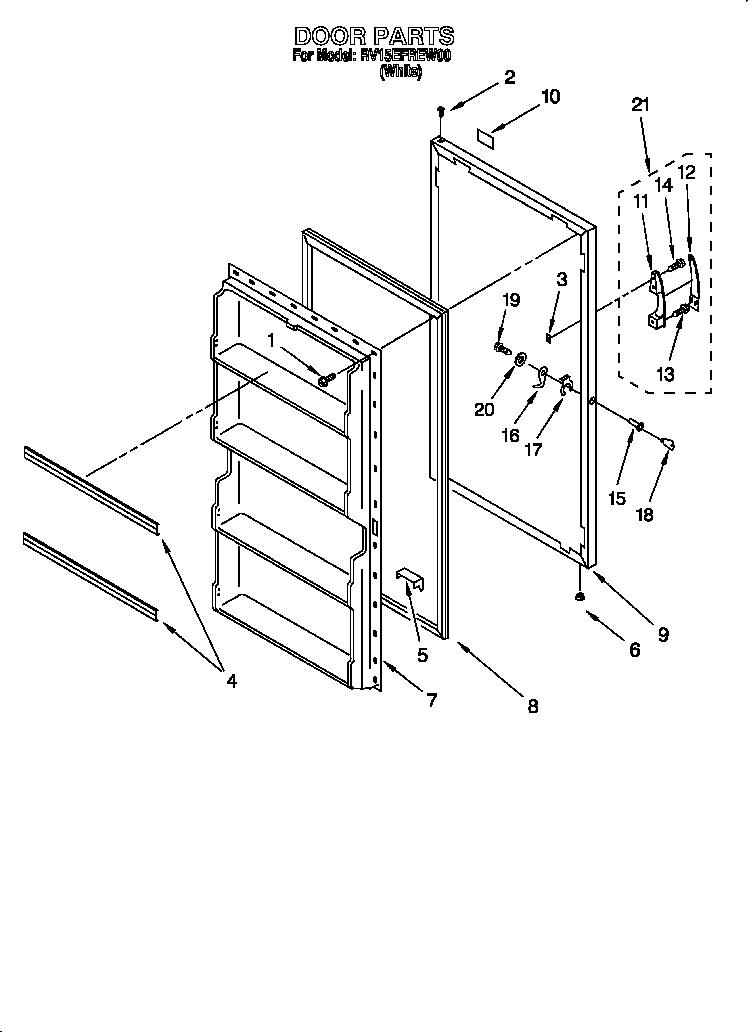 Roper RV15EFREW00 door diagram