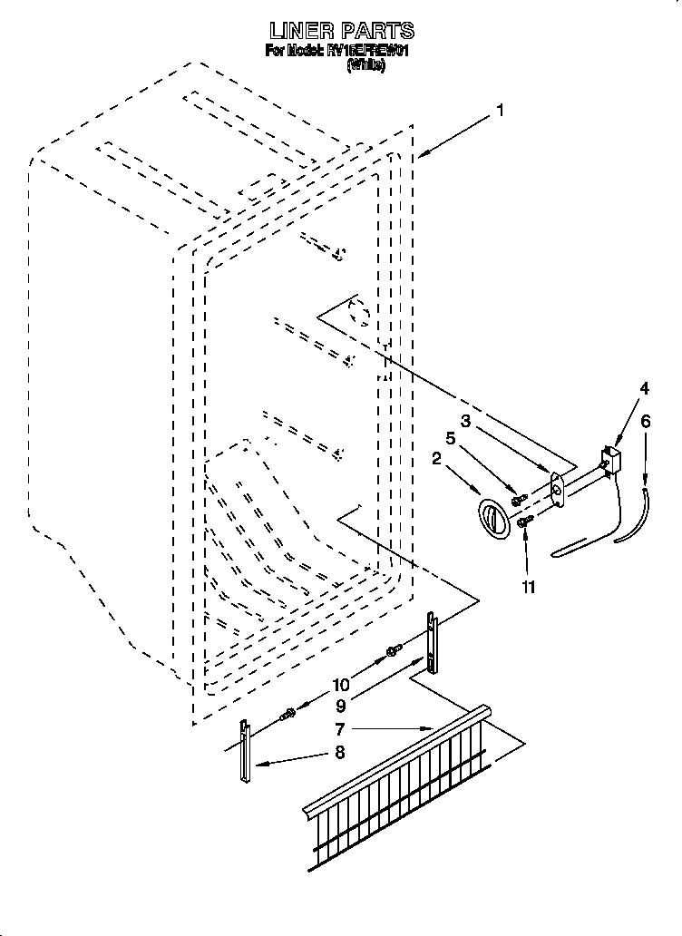 Roper RV15EFREW01 liner diagram