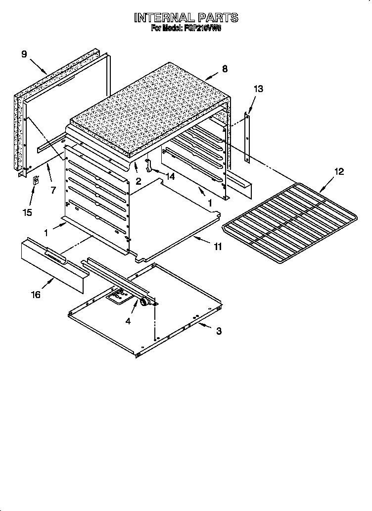 Roper FGP210VW6 internal diagram