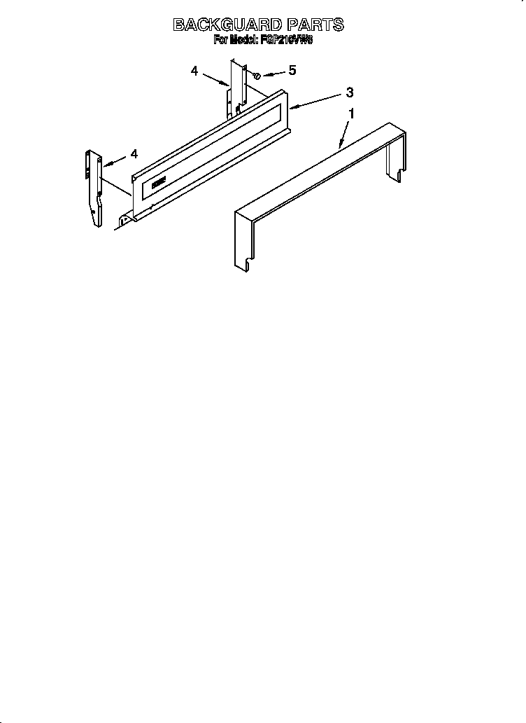 Roper FGP210VW6 backguard diagram