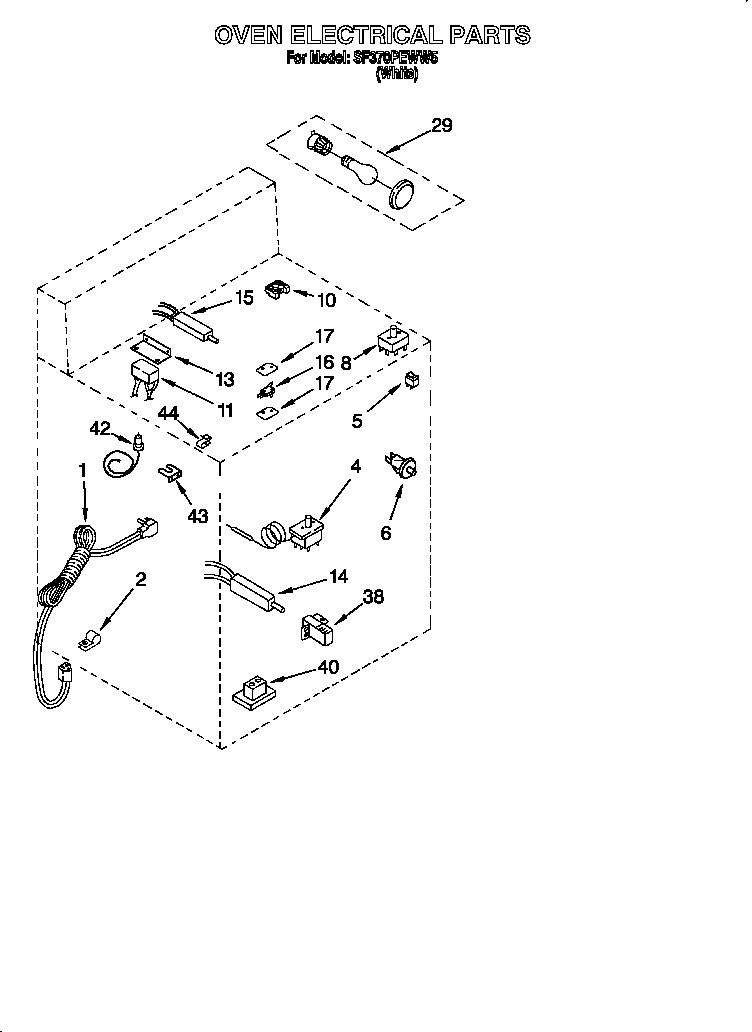 Whirlpool SF370PEWW5 oven electrical diagram