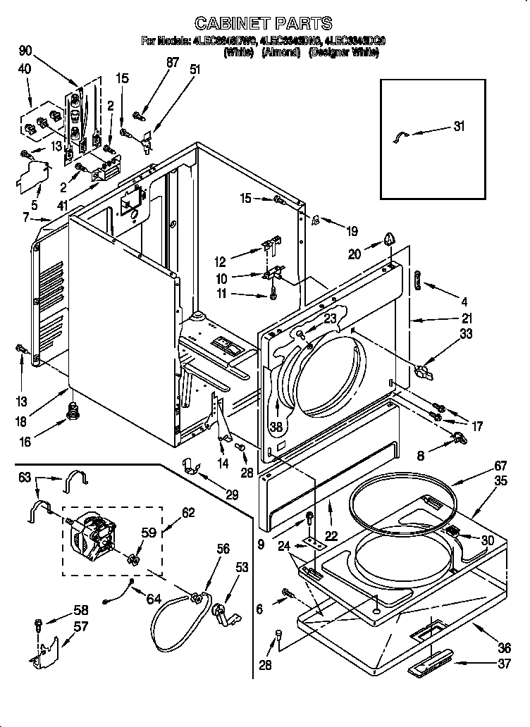 Whirlpool 4LEC6646DQ0 null diagram
