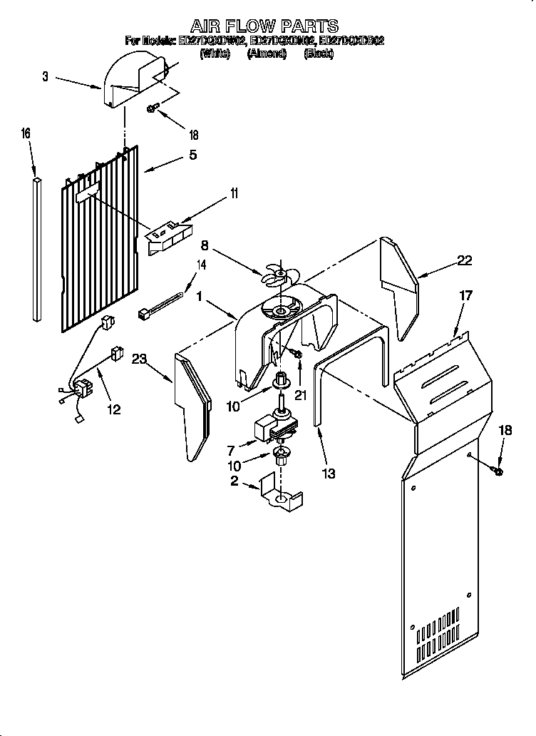 Whirlpool ED27DQXDN02 airflow diagram