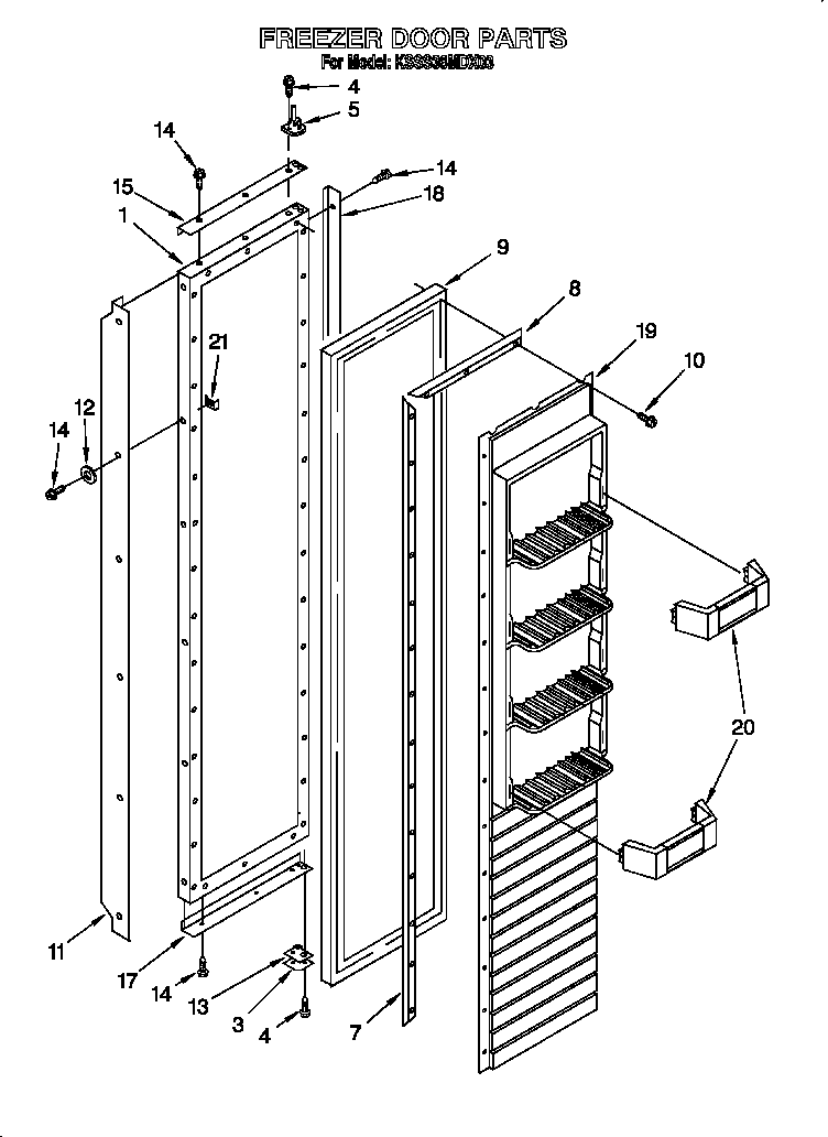 KitchenAid KSSS36MDX03 freezer door diagram